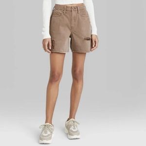 Wild Fable High Rise Bermuda Distressed Denim Jean Shorts Brown/ Size: 2/26